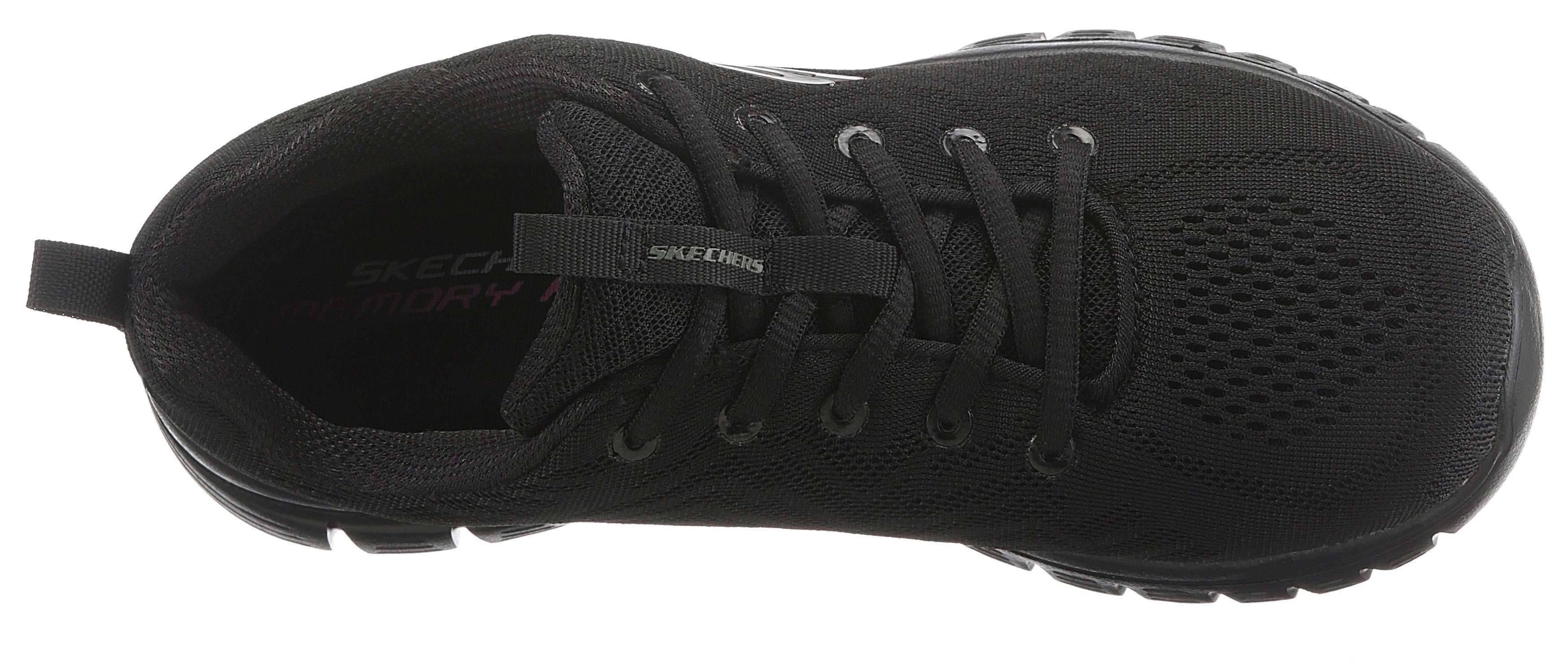 Skechers Graceful - Get Dämpfung mit durch schwarz Sneaker Connected Memory Foam