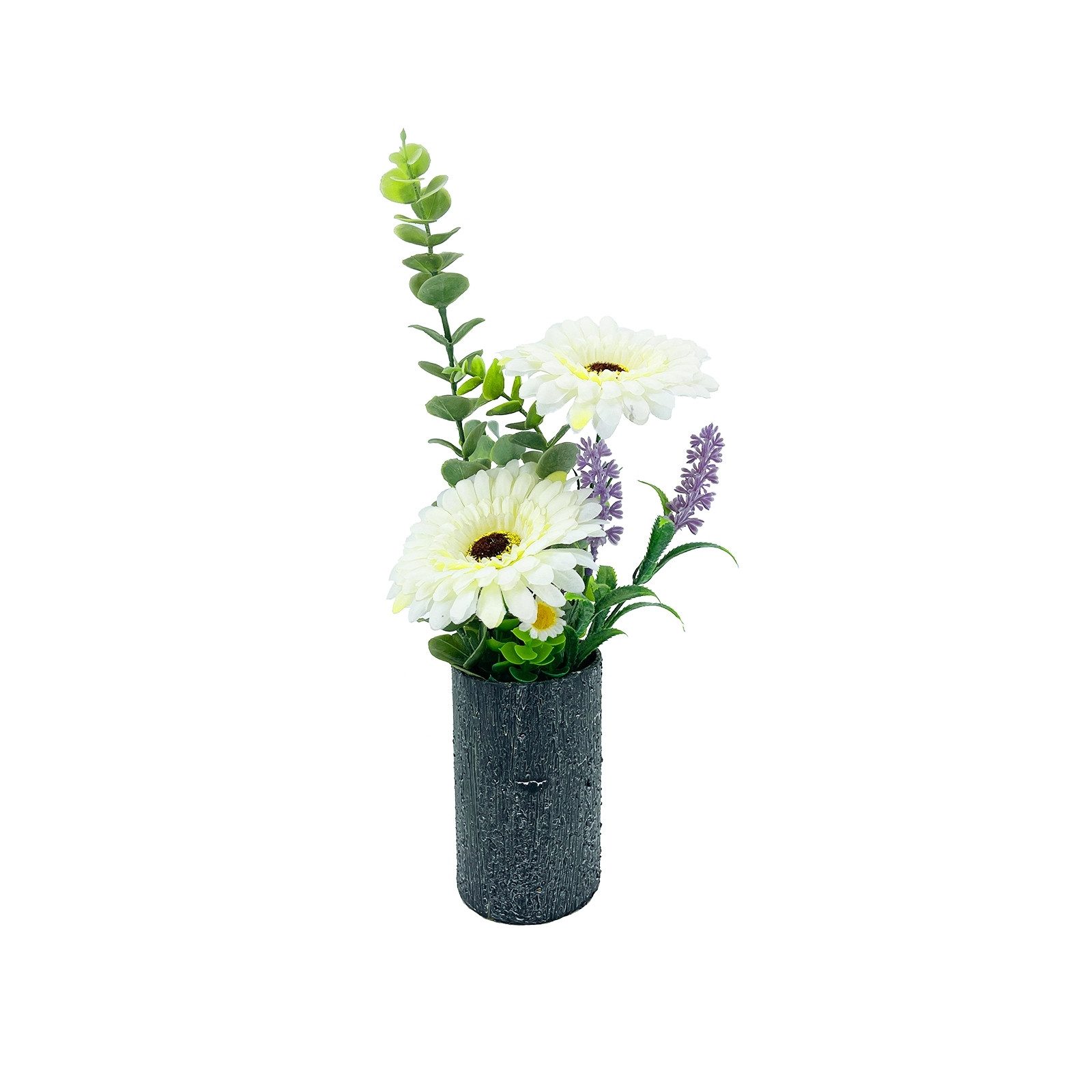 Kunstblume Kunstblume weiße Gerbera in Vase günstig online kaufen