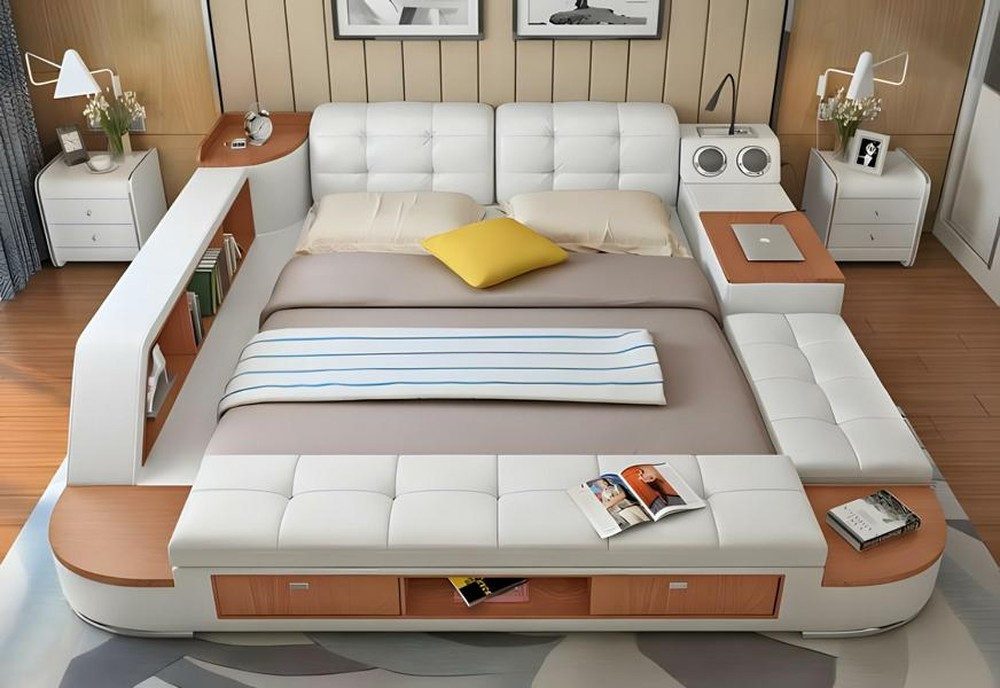 Xlmoebel Multimediabett Multifunktionsbett mit Sofa-Funktion und modernem Design (Bett, Bett), Hergestellt in Europa