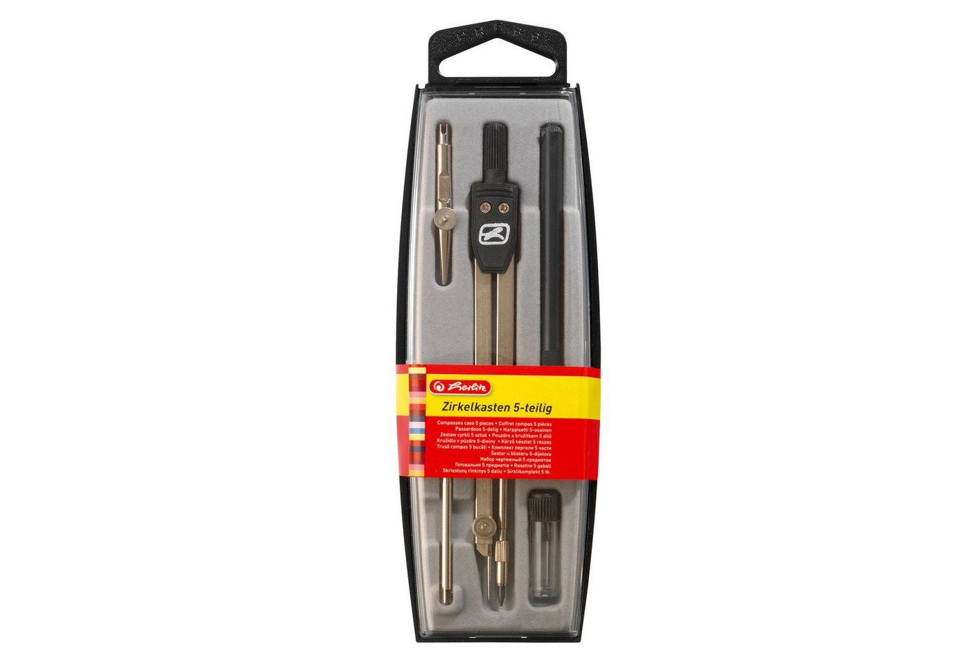 Thumbnail - Herlitz Zirkel Herlitz Zirkelkasten / 5tlg. + 10 Extra Ersatzminen