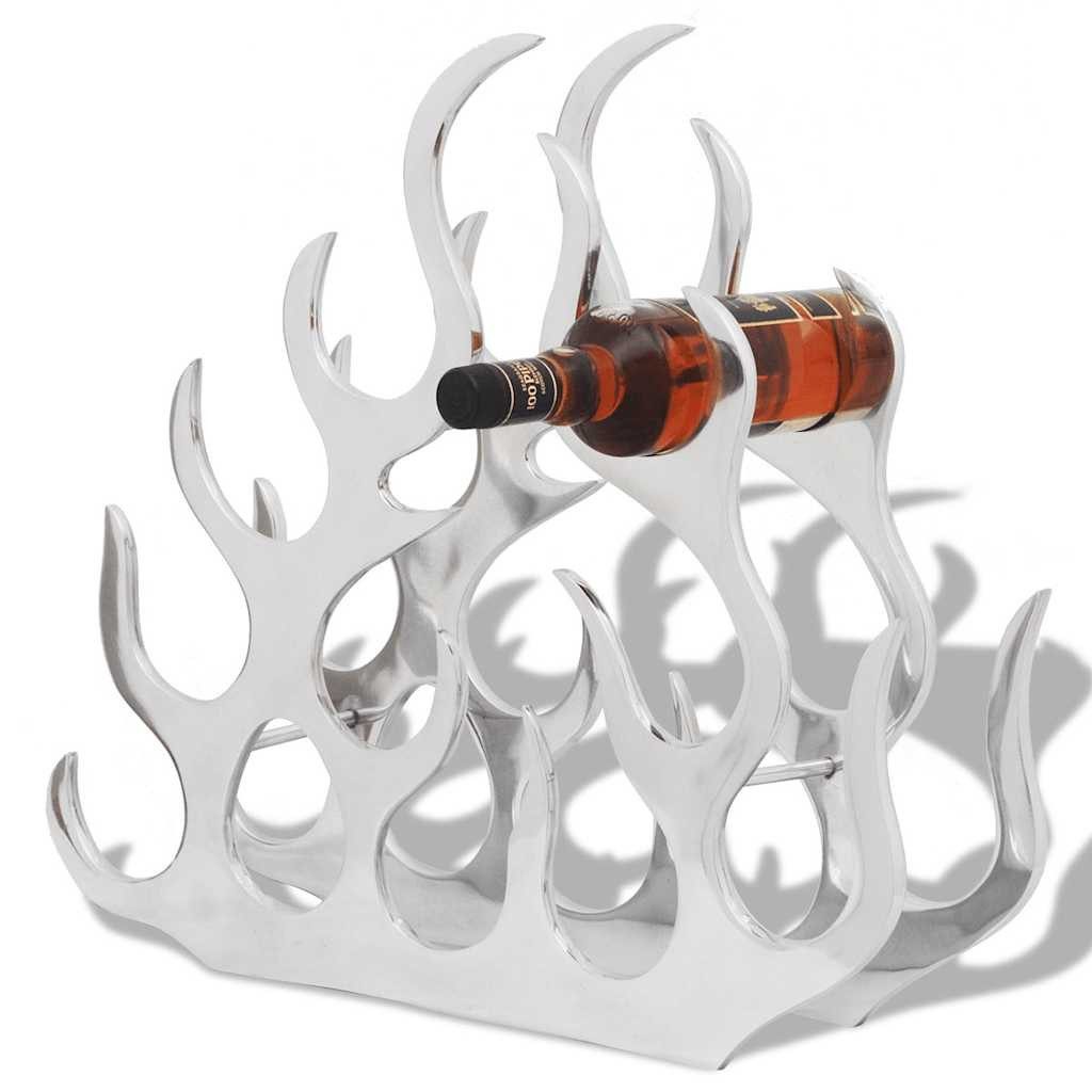 vidaXL Weinregal Flaschenregal für 11 Flaschen Silbern Aluminium, 1-tlg.
