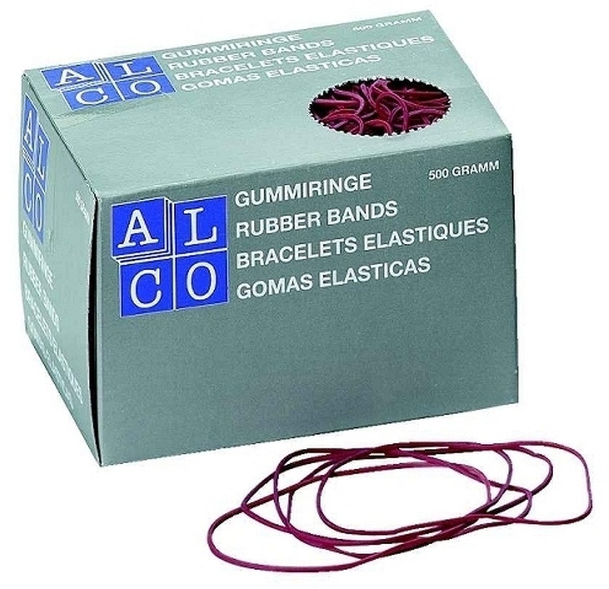ALCO Gummibänder Gummiringe 85mm 500g rot (20 Stück)