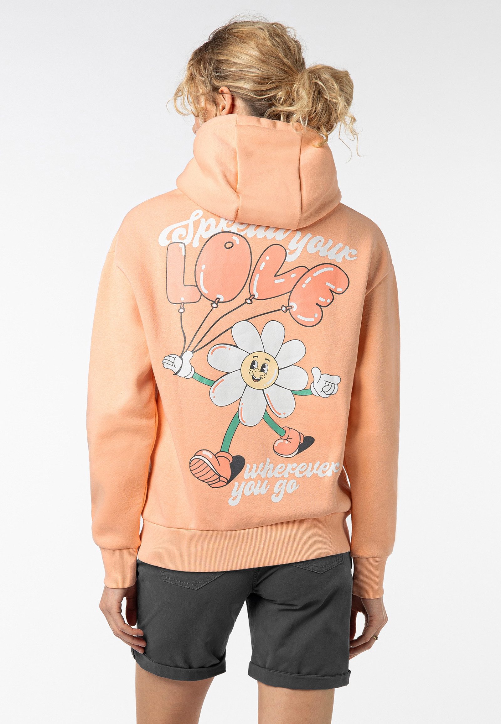 SUBLEVEL Kapuzenpullover mit Gute-Laune-Print Sweater, Kapuzensweatshirt mi günstig online kaufen