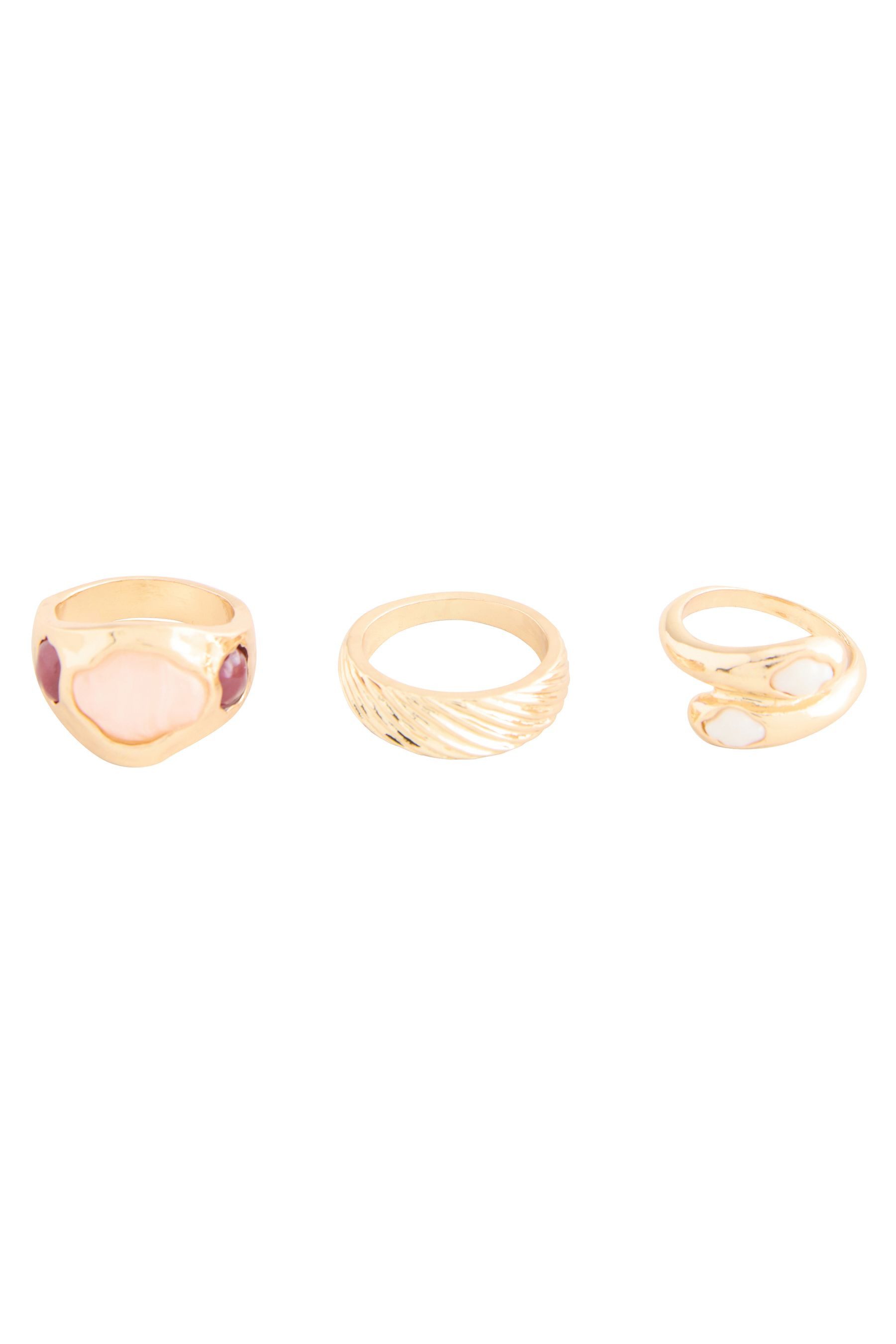 Fingerring Multipack dicke Ringe mit Perleneffekt