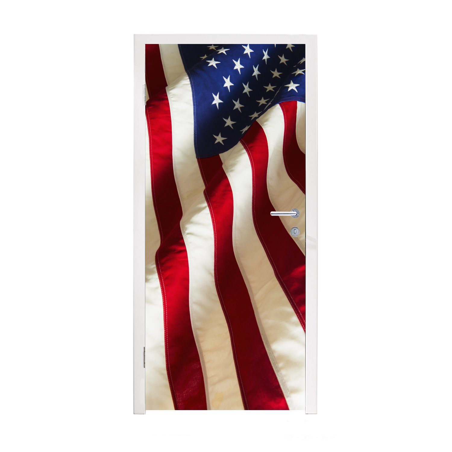 MuchoWow Türtapete Flagge der Vereinigten Staaten, Matt, bedruckt, (1 St), Fototapete für Tür, Türaufkleber, 75x205 cm