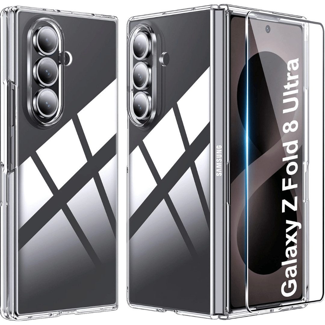 SmartUP Smartphone-Hülle + Schutzglas für Samsung Galaxy Z Fold 8 Ultra Panzerfolie Case 9H 8,0, integrierter Kameraschutz, präzise Aussparungen