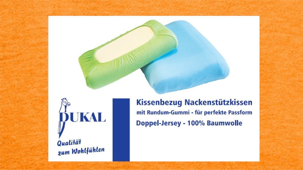 DUKAL Kissenbezüge Nackenstützkissen, aus hochwertigem DOPPEL-Jersey, (1 Stück), 30x50 - 35x50 cm, 100% Baumwolle, mit Spannumrandung, Made in Germany