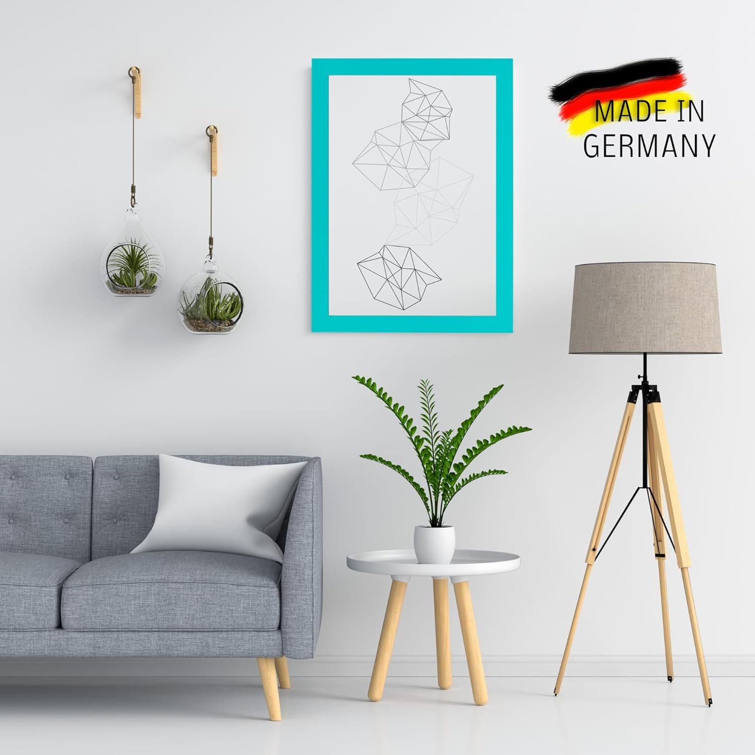 Clamaro Bilderrahmen, Bilderrahmen Türkis 30mm CLAMARO nach Maß Holz Collag günstig online kaufen