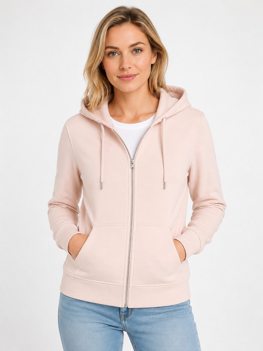 S&S Kapuzensweatjacke (Packung, 1-tlg., Damen) Sweatjacke mit Reißverschluss Kapuze und Eingrifftaschen