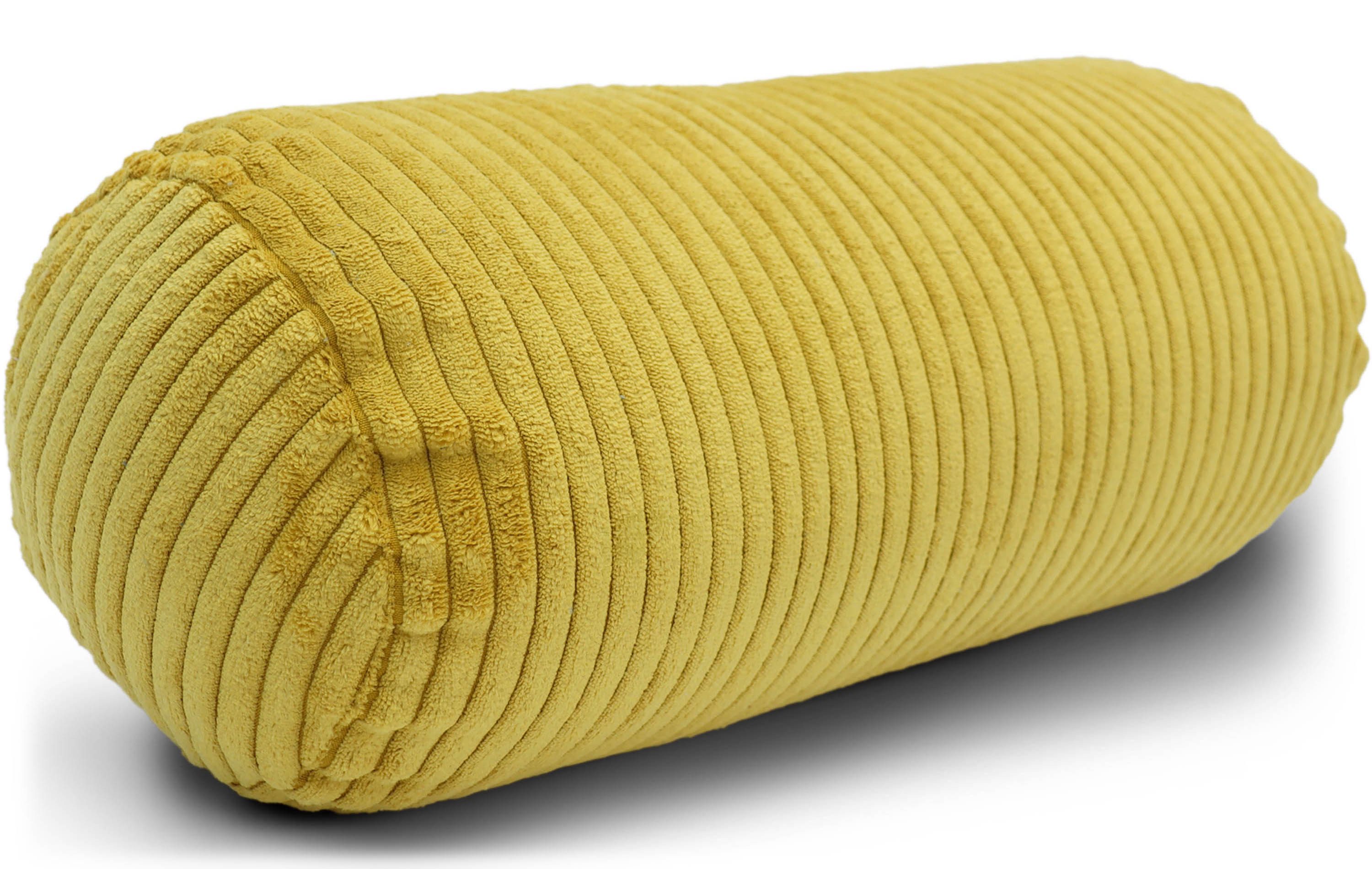 Amilian Nackenrolle 15x40 cm Nackenkissen Sofa - Bettrolle Cord-Optik - Kissenrolle weich, 1-tlg., inkl. Bezug, maschinenwaschbar, Reißverschluss, formstabil