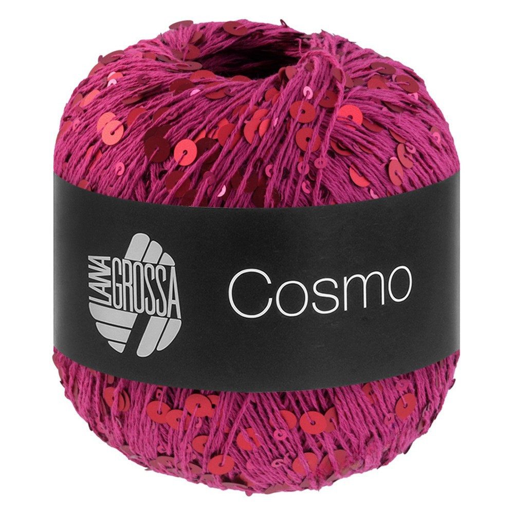 LANA GROSSA COSMO Häkelwolle, 260 m (Beilaufgarn aus Baumwolle mit großen und kleinen Pailletten), 100 g