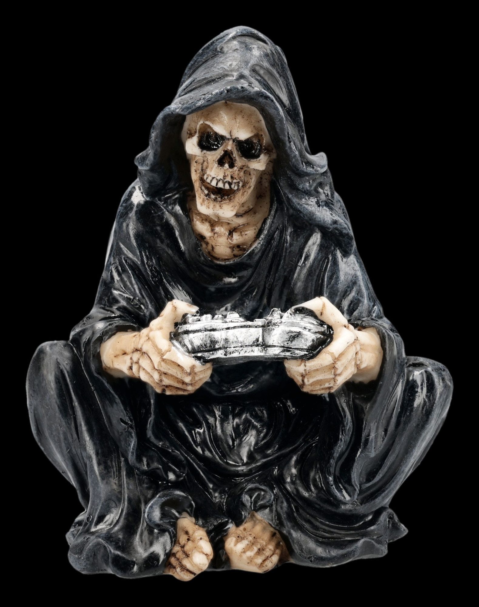 Figuren Shop GmbH Dekofigur Sensenmann Figur Gamer Statue The Final Boss Gothic Gaming Deko 16 cm
