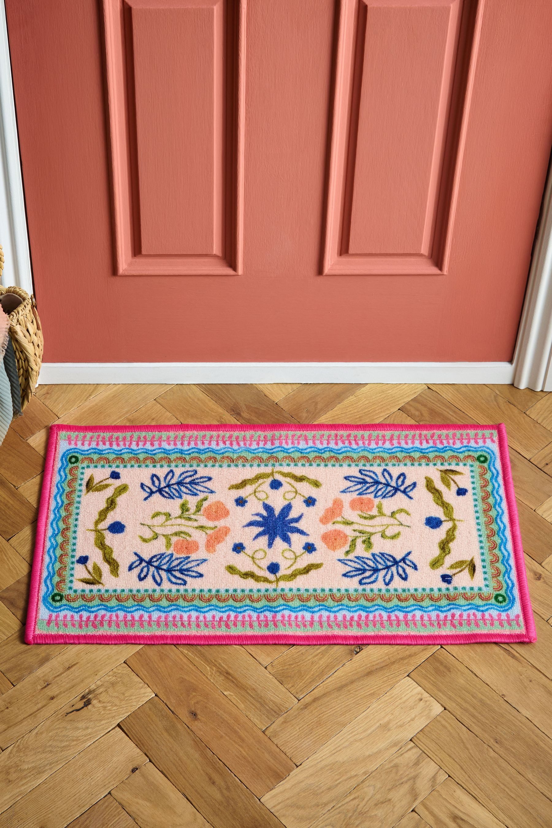 Next Fußmatte Waschbare Fußmatte mit hellem Blumendruck