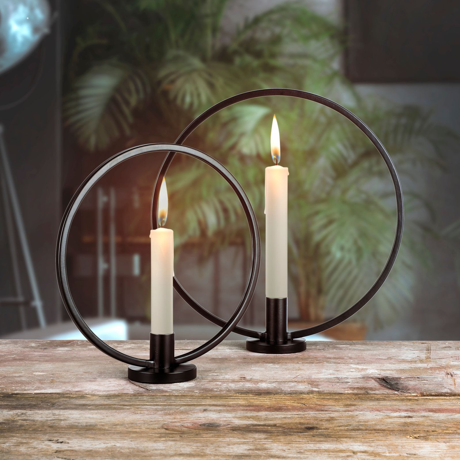 Gravidus Kerzenhalter 2er Set Kerzenhalter Ring Kerzenständer Kerzenleuchter Stabkerzen