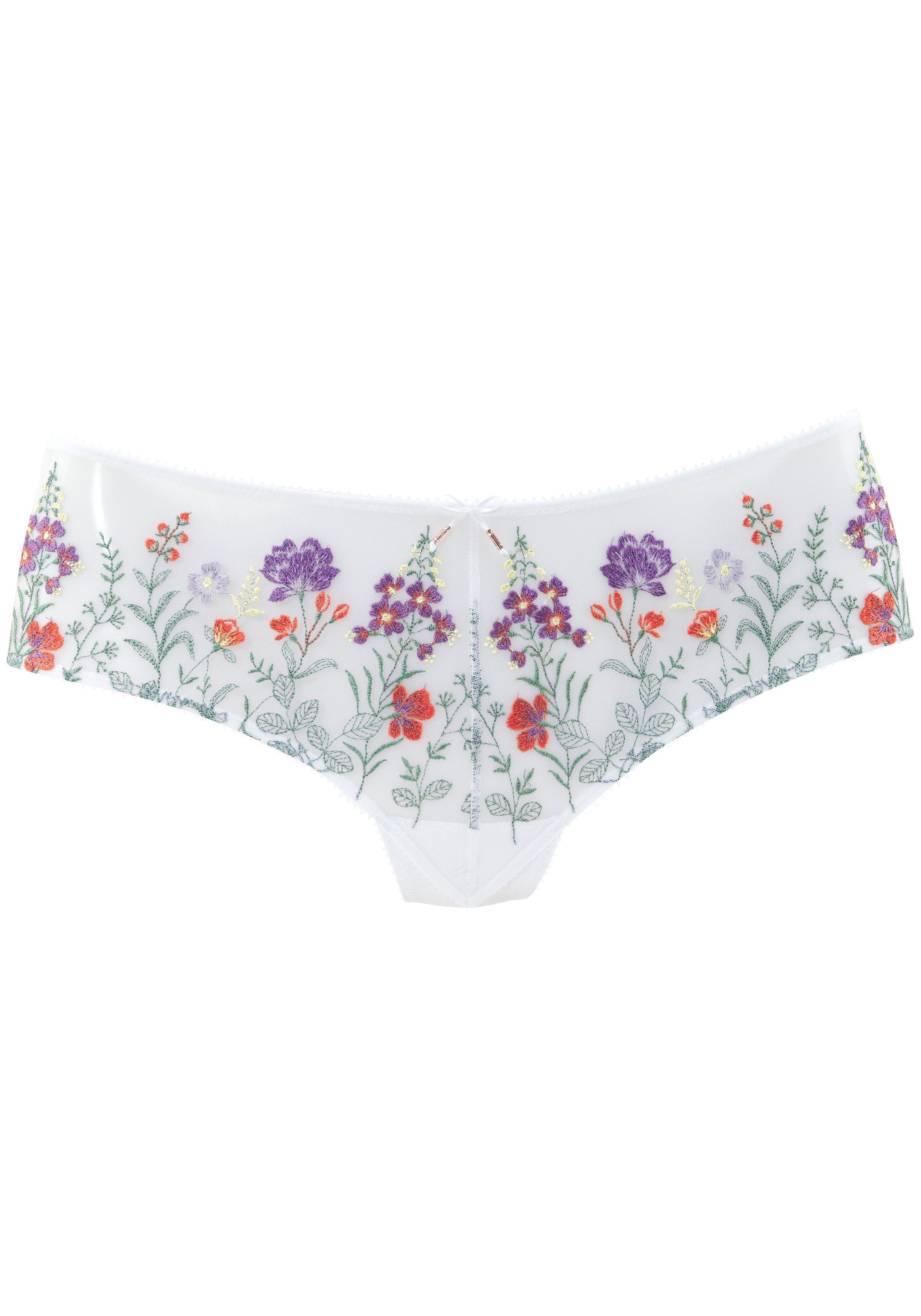 LASCANA Stringpanty "Maria" mit bunten Blumen aus Stickereispitze günstig online kaufen