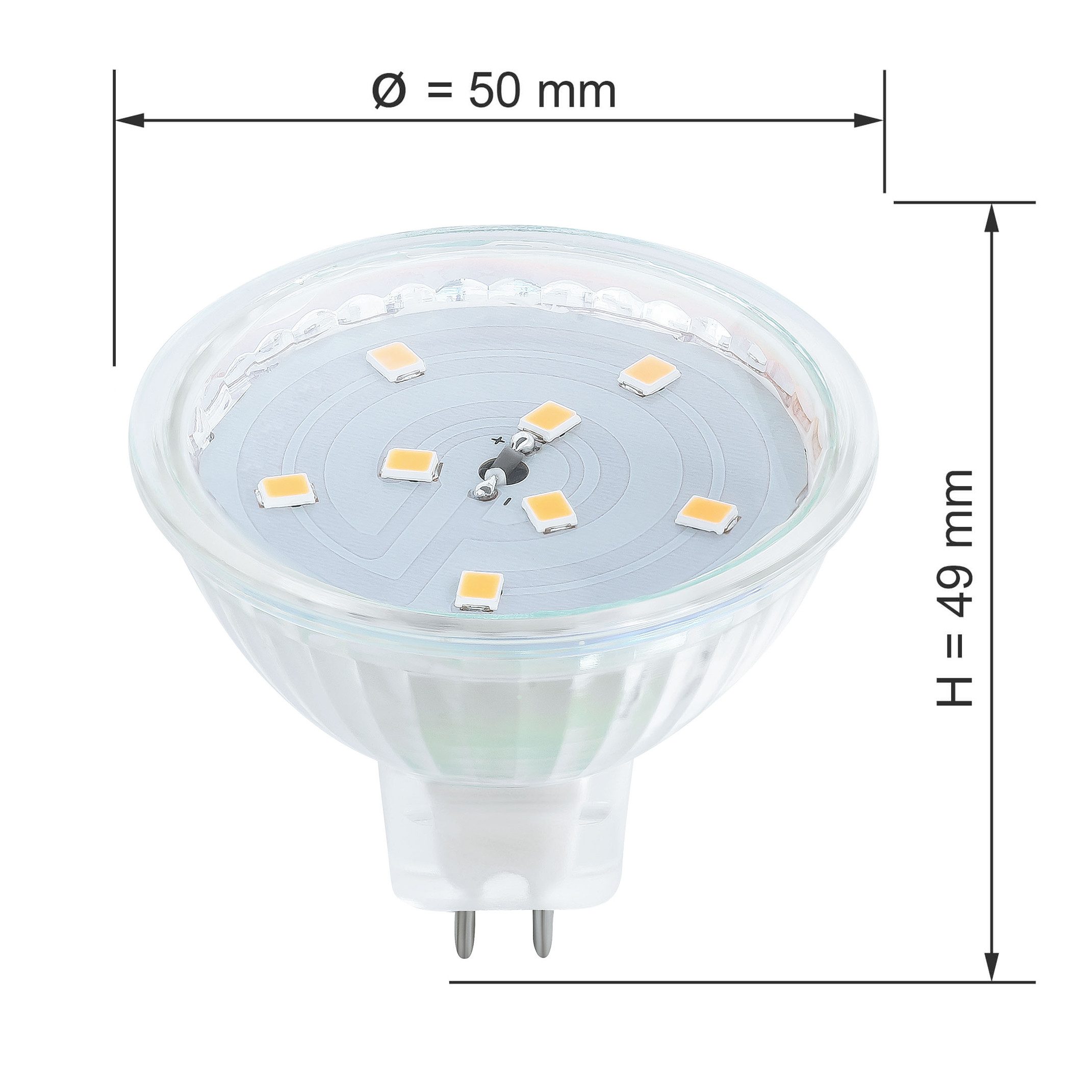 SEBSON LED-Leuchtmittel LED Lampe GU5.3 / MR16 warmweiß 3.5W 12V Leuchtmittel - 10er Pack, 10 St.