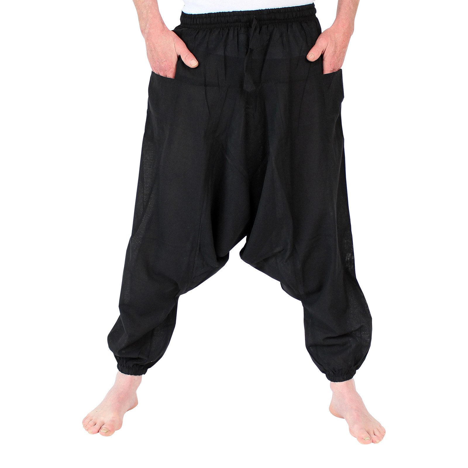 BUDDHA arts&more Haremshose Einfarbige Haremshose aus Nepal elastischer Bun günstig online kaufen