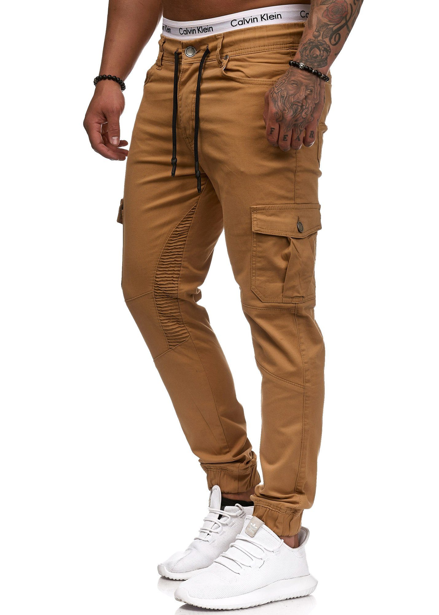 OneRedox Straight-Jeans 3207C (Chino Streetwear, Freizeit Cargohose 1-tlg) Business Casual Beige
