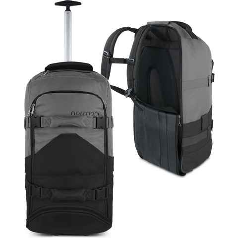 normani Reisetasche Reisetasche mit Rollen und Rucksackfunktion, Reise-Trolley mit 5 Fächern und 90L