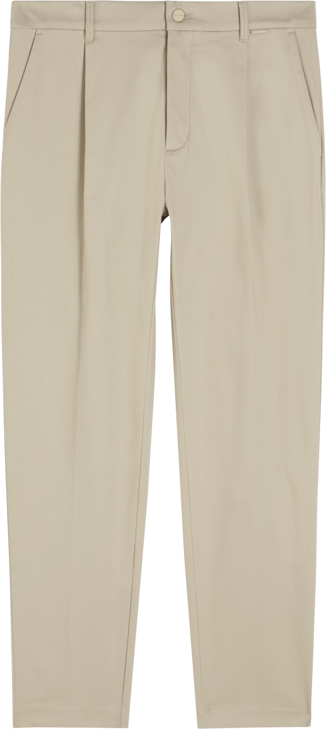 Calvin Klein Bundfaltenhose SATEEN STRETCH TAPERED günstig online kaufen