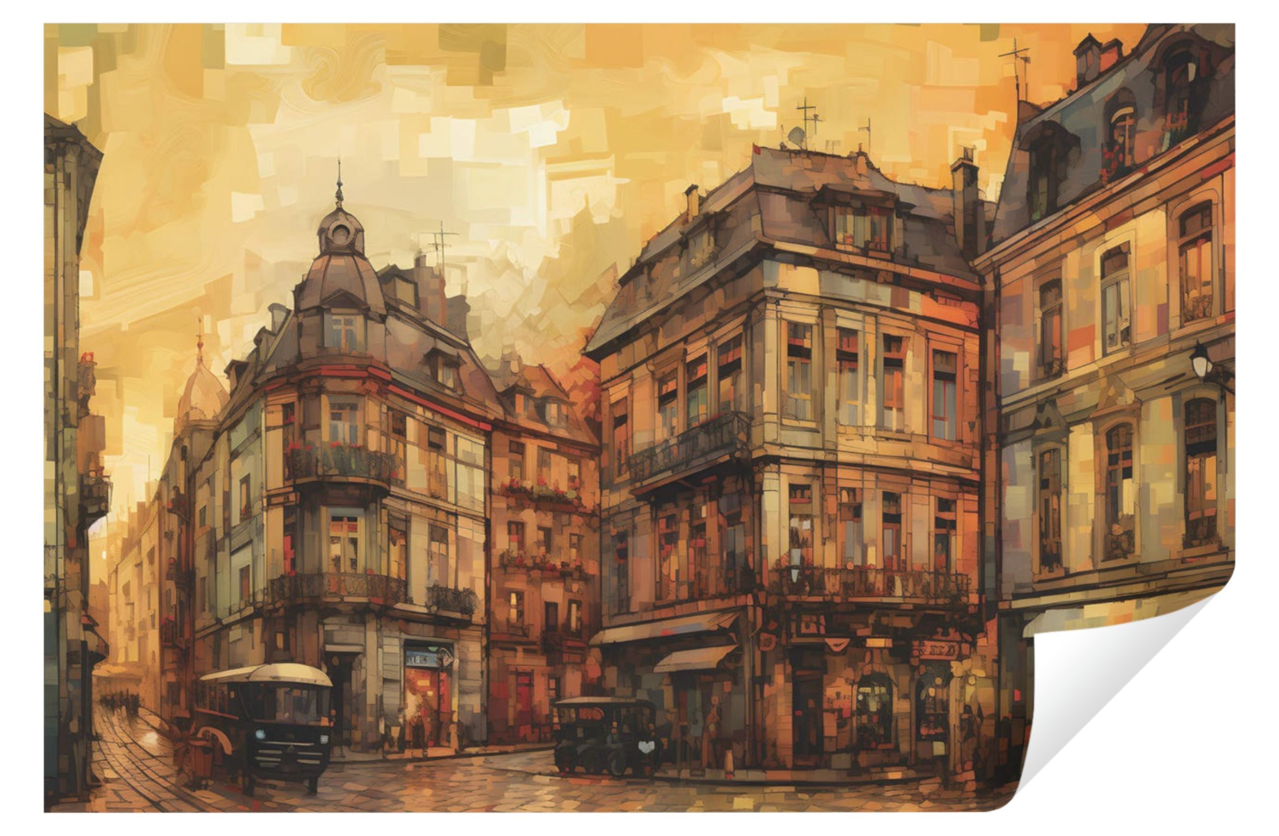 Wallarena Fototapete Stadt Gemalt Vlies Tapete Wohnzimmer Schlafzimmer Wand günstig online kaufen