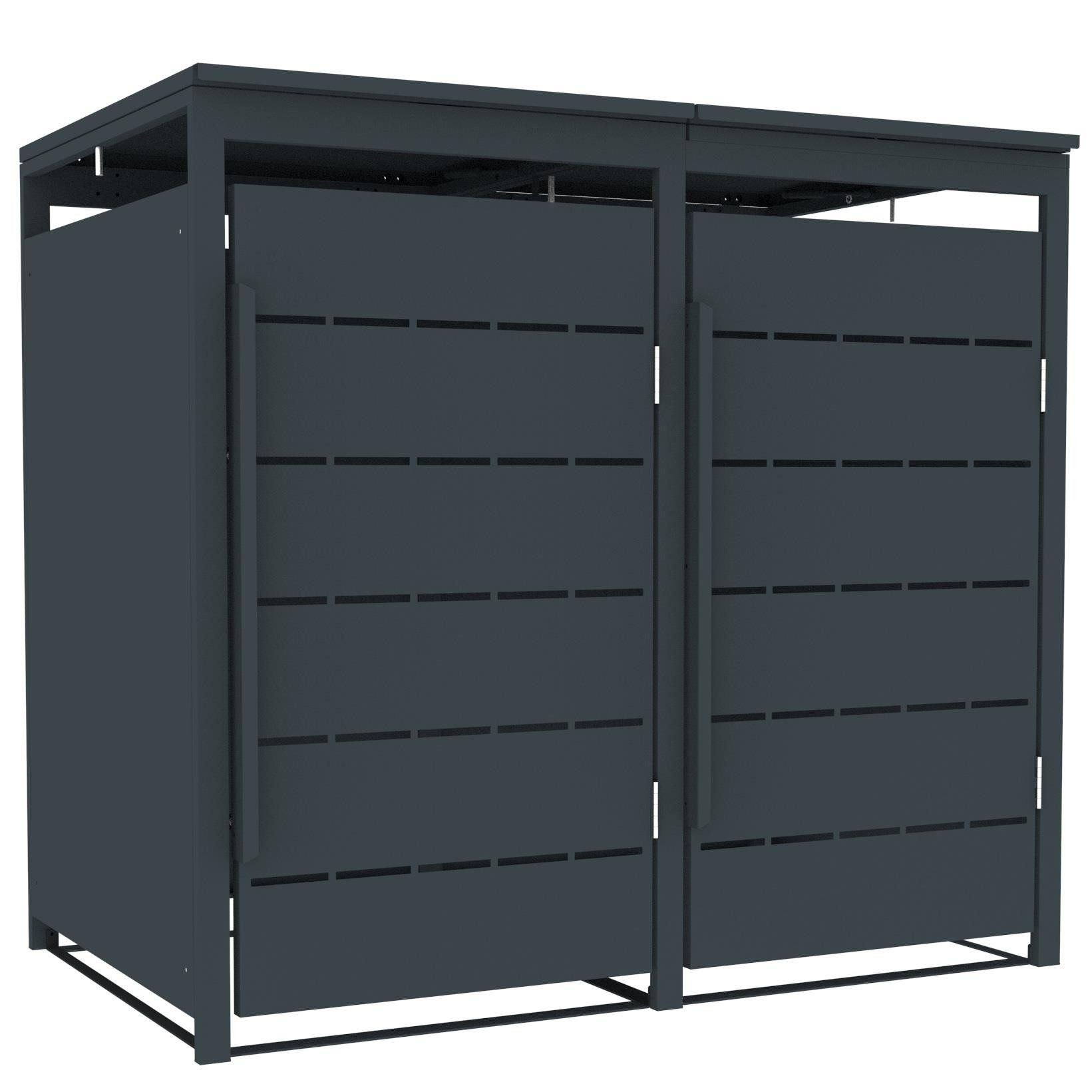 ESTEXO Mülltonnenbox Müllbox Mülltonnenverkleidung 2 Türen Anthrazit Soft-Close Box