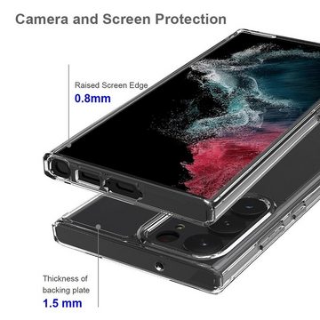 CoverKingz Handyhülle Hülle für Samsung Galaxy S23 Ultra Handy Case Hybrid Silikon Bumper 17,27 cm (6,8 Zoll), Handy Schutzhülle Transparent Hybrid Silikonhülle Kratzfest Hardcase