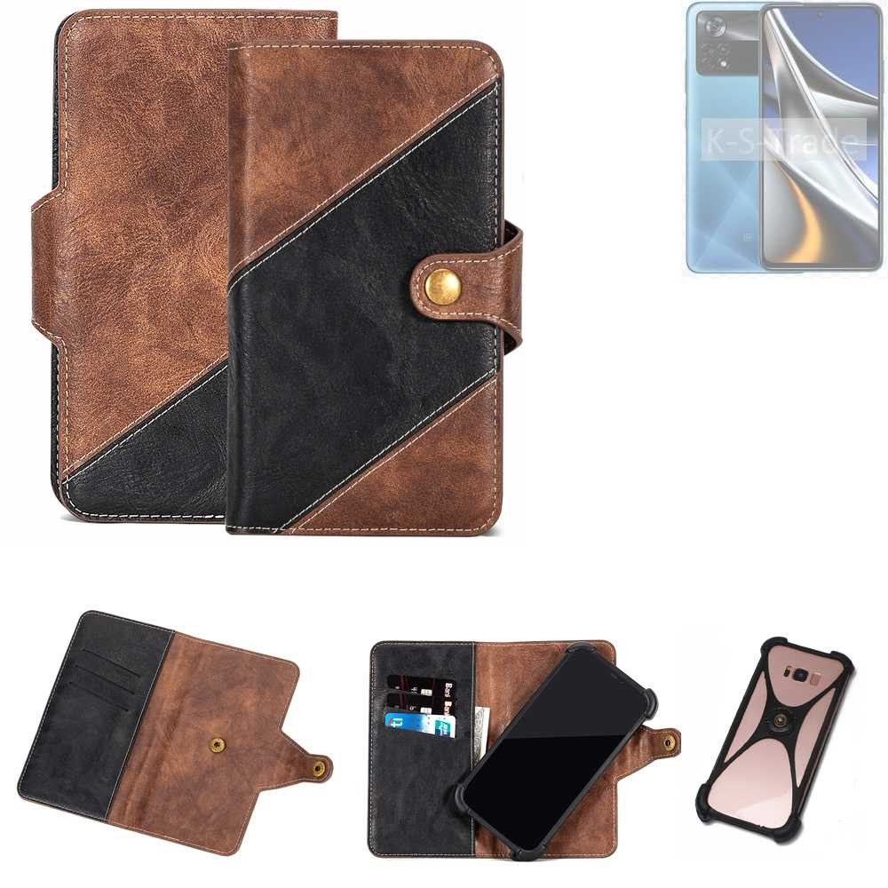 K-S-Trade Handyhülle für POCO X4 Pro 5G, Handyhülle Schutzhülle Bookstyle Case Klapphülle Cover Hülle