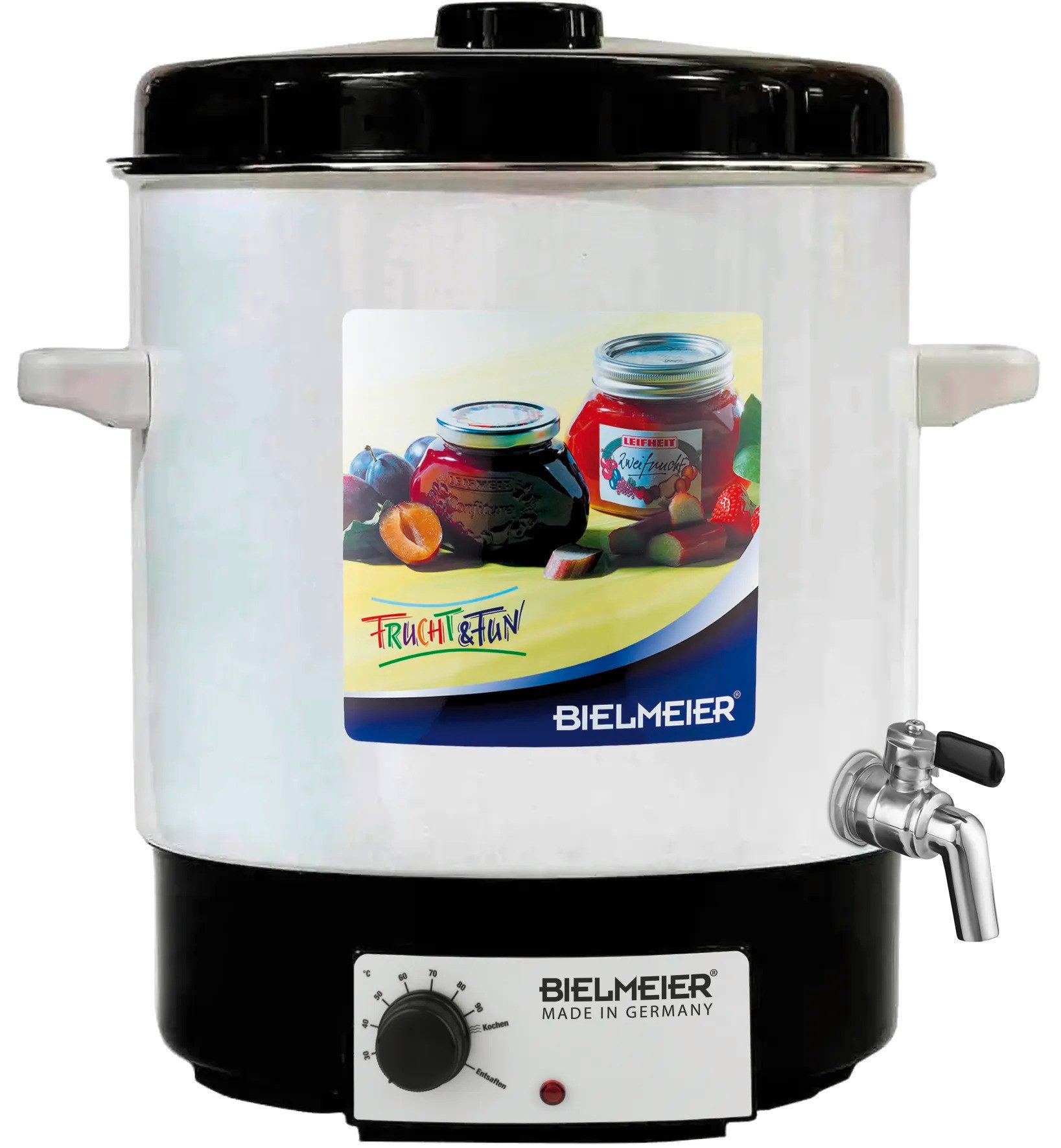 Bielmeier Einkochautomat einwecken einkochen Emaille, 2000 W, Auslaufhahn Edelstahl 3/8" BHG 680.2 (B680260)