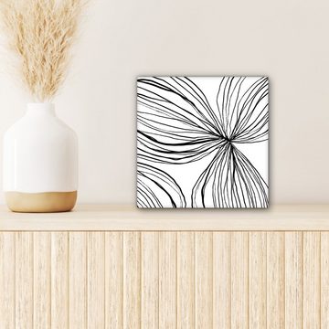 OneMillionCanvasses® Leinwandbild Kunst - Linien - Weiß - Schwarz, (1 St), Leinwand Bilder für Wohnzimmer Schlafzimmer, 20x20 cm