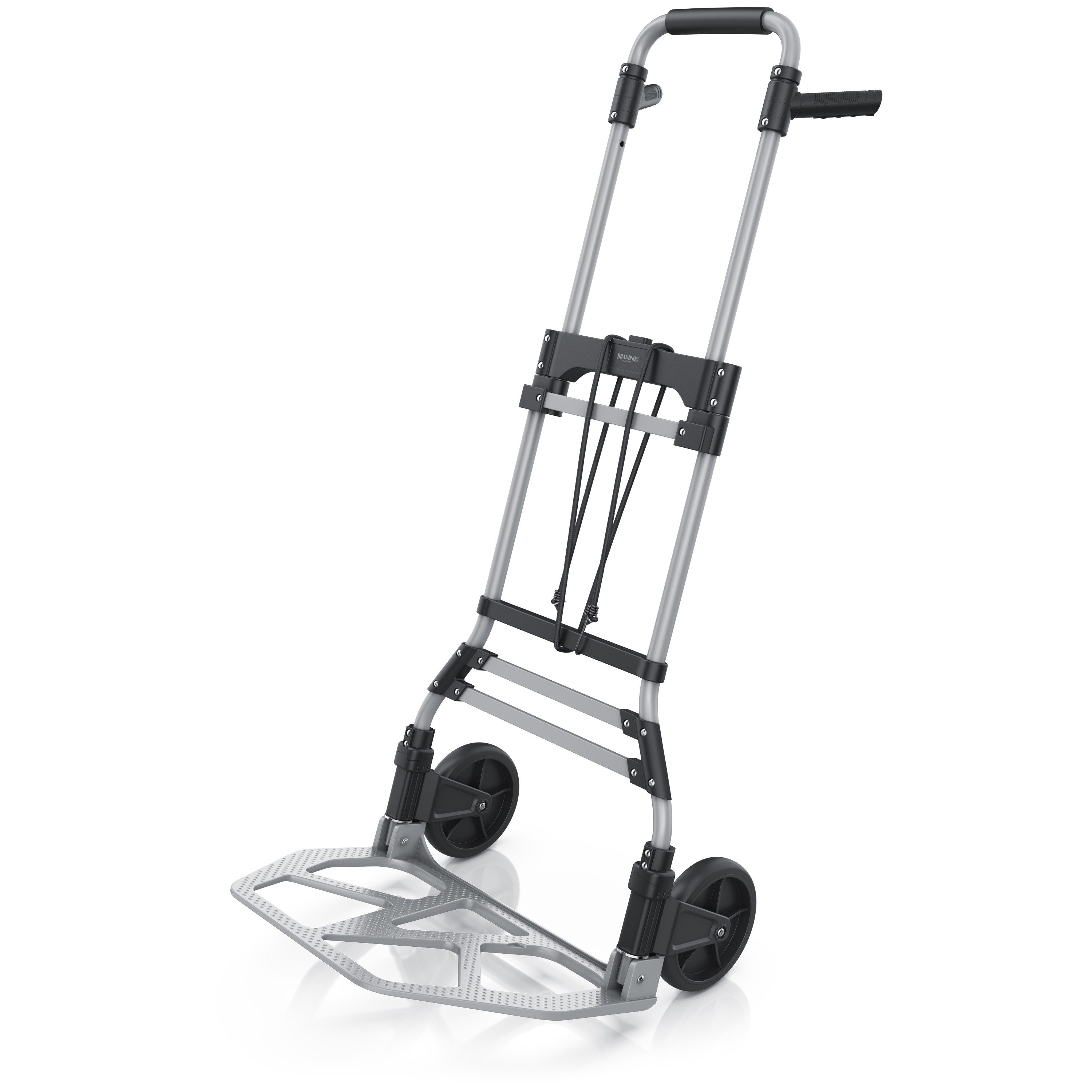 Brandson Sackkarre Transportkarre klappbar mit 150 kg Last Vollgummireifen & Expanderseil, (1-St), Aluminium, Anti-Rutsch-Kerben, Griff arretierbar 115 cm