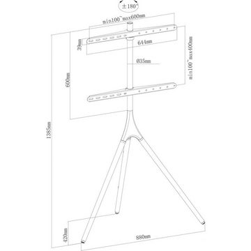 my wall Staffelei / Bodenstativ für Flachbildschirm TV-Standfuß, (Höhenverstellbar)