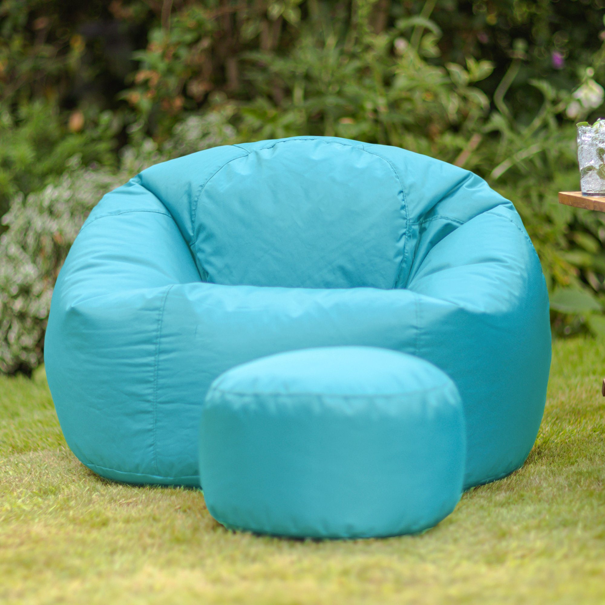 Sitzpouf mit aquablau Klassischer Sitzsack Outdoor Veeva Sitzsack