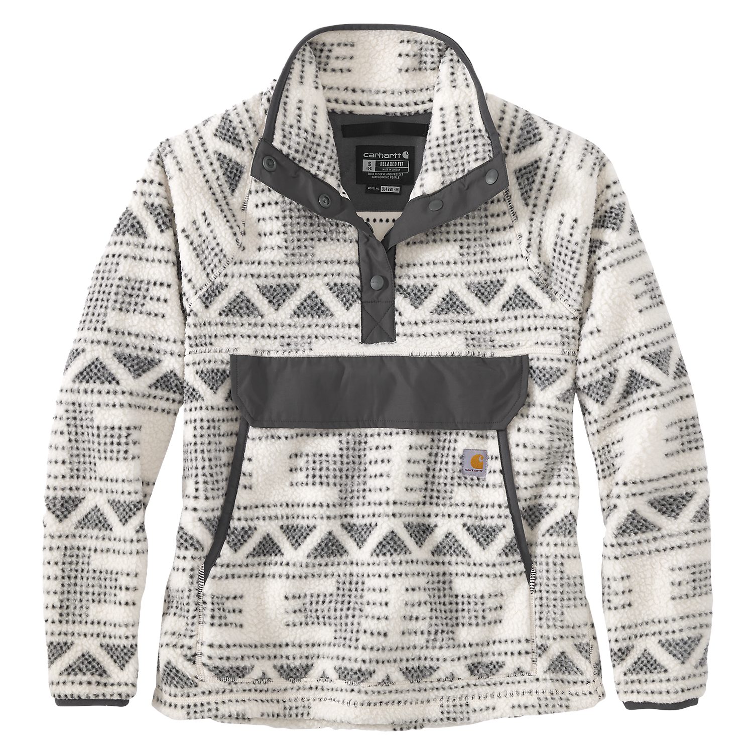 Carhartt Fleecepullover Relaxed Fit für Print Geometric Damen Malt