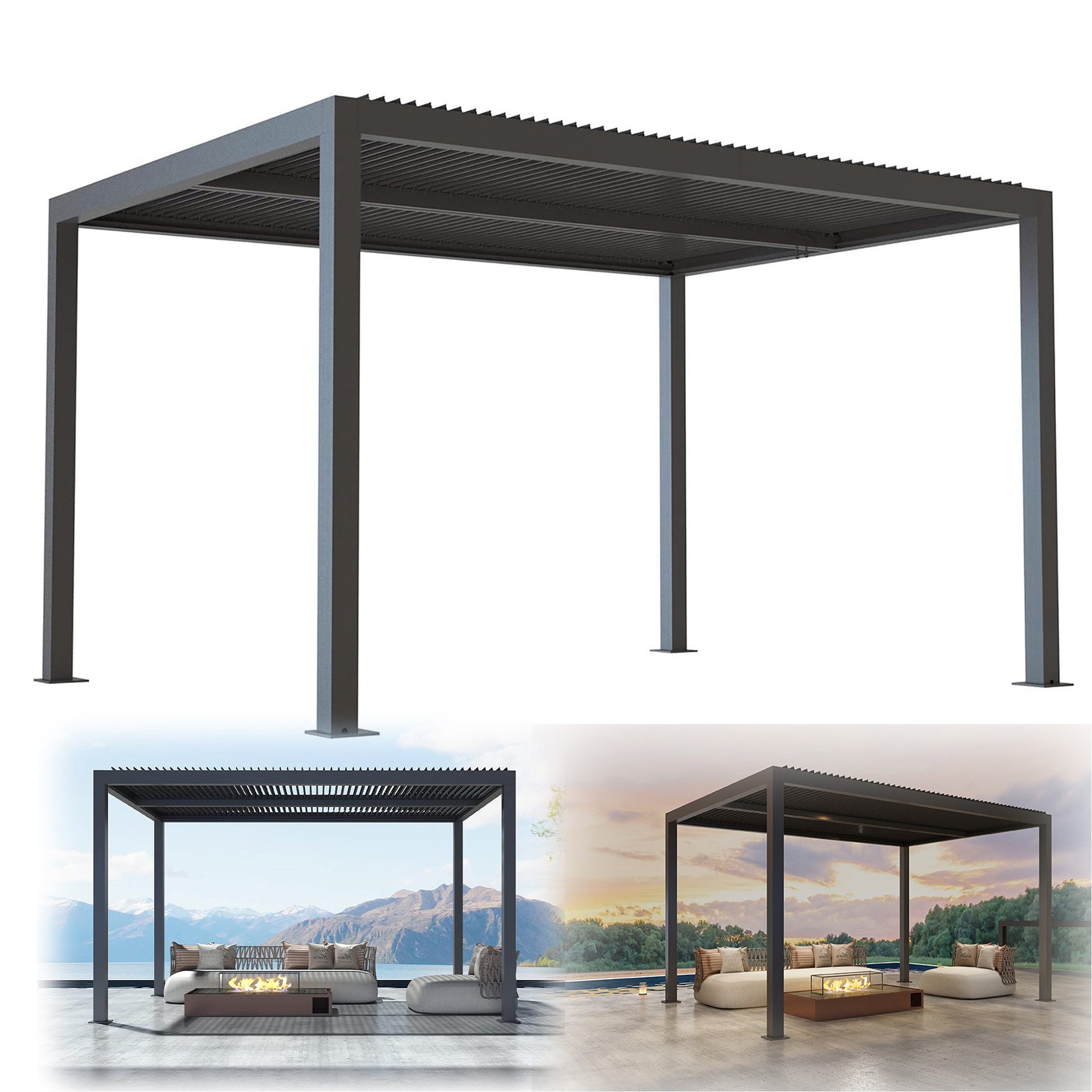 PURPLE LEAF Pergola Außenbereich Pergola mit Lamellendach, Hardtop