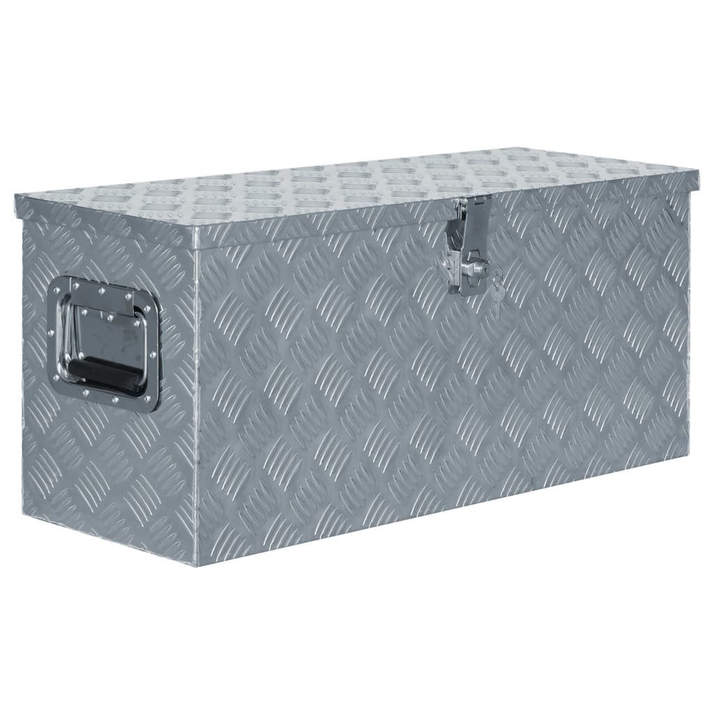 vidaXL Werkzeugbox Aluminiumkiste 80×30×35 cm Silbern (1 St), Aluminiumkiste 80x30x35cm Alu Box Koffer Werkzeugbox Transportkiste