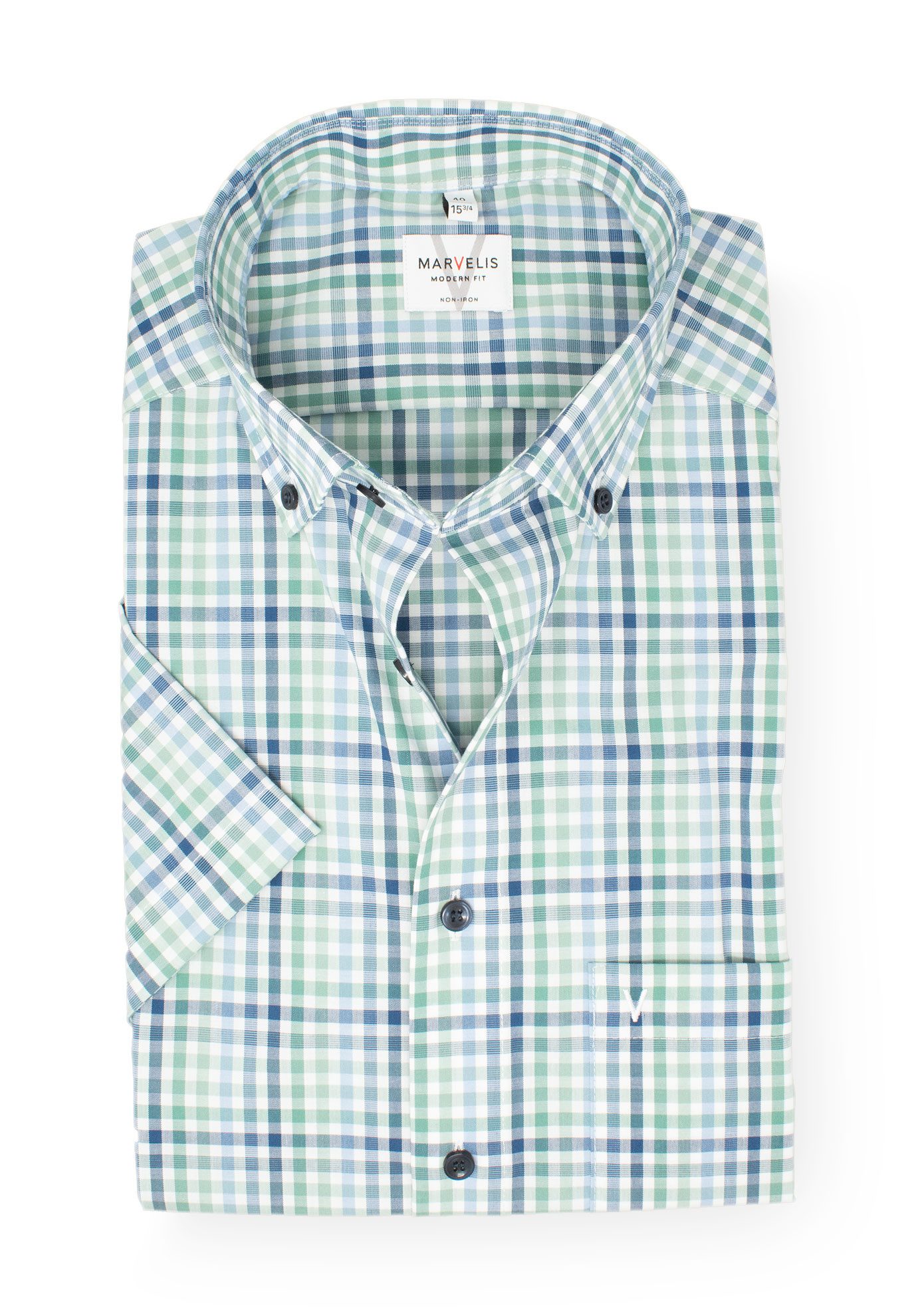MARVELIS Kurzarmhemd Modern Fit normale, leicht günstig online kaufen