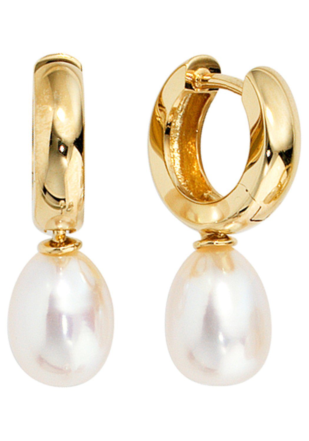 JOBO Perlenohrringe Ohrringe mit Perlen, 585 Gold mit Süßwasser-Zuchtperlen