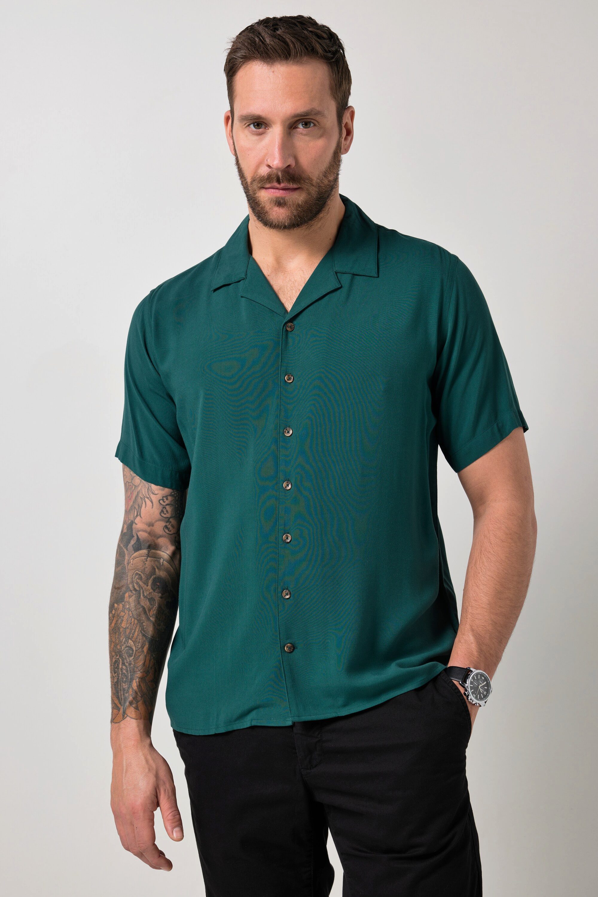 Kurzarmhemd Hemd Halbarm Cuba-Kragen Cuba Fit