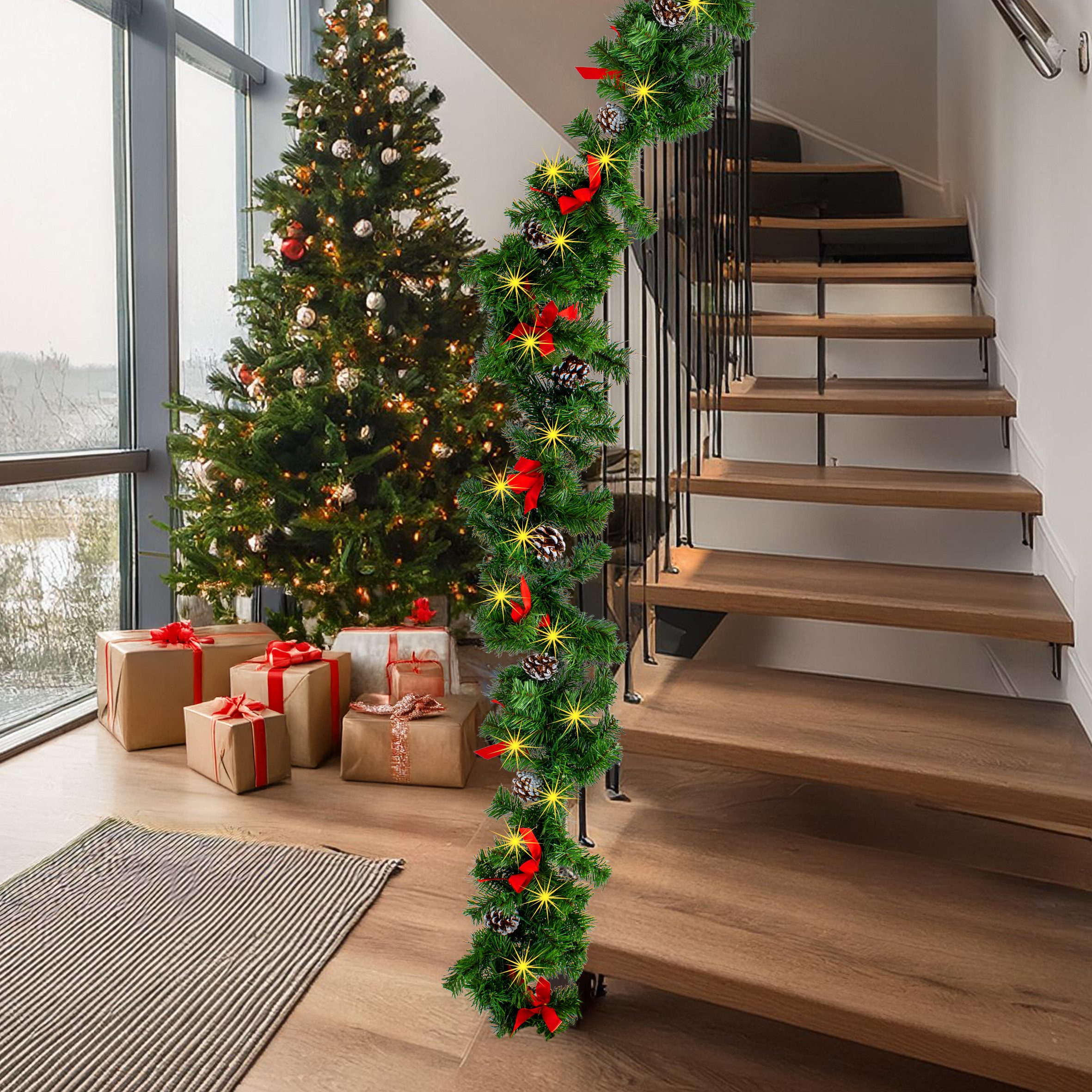 Spetebo LED-Girlande oder Kranz in verschiedenen Größen, 35-flammig, mit Timer Funktion