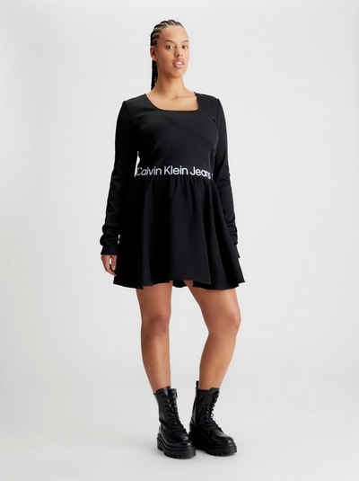 Calvin Klein Jeans Plus Skaterkleid PLUS LOGO ELASTIC LS DRESS