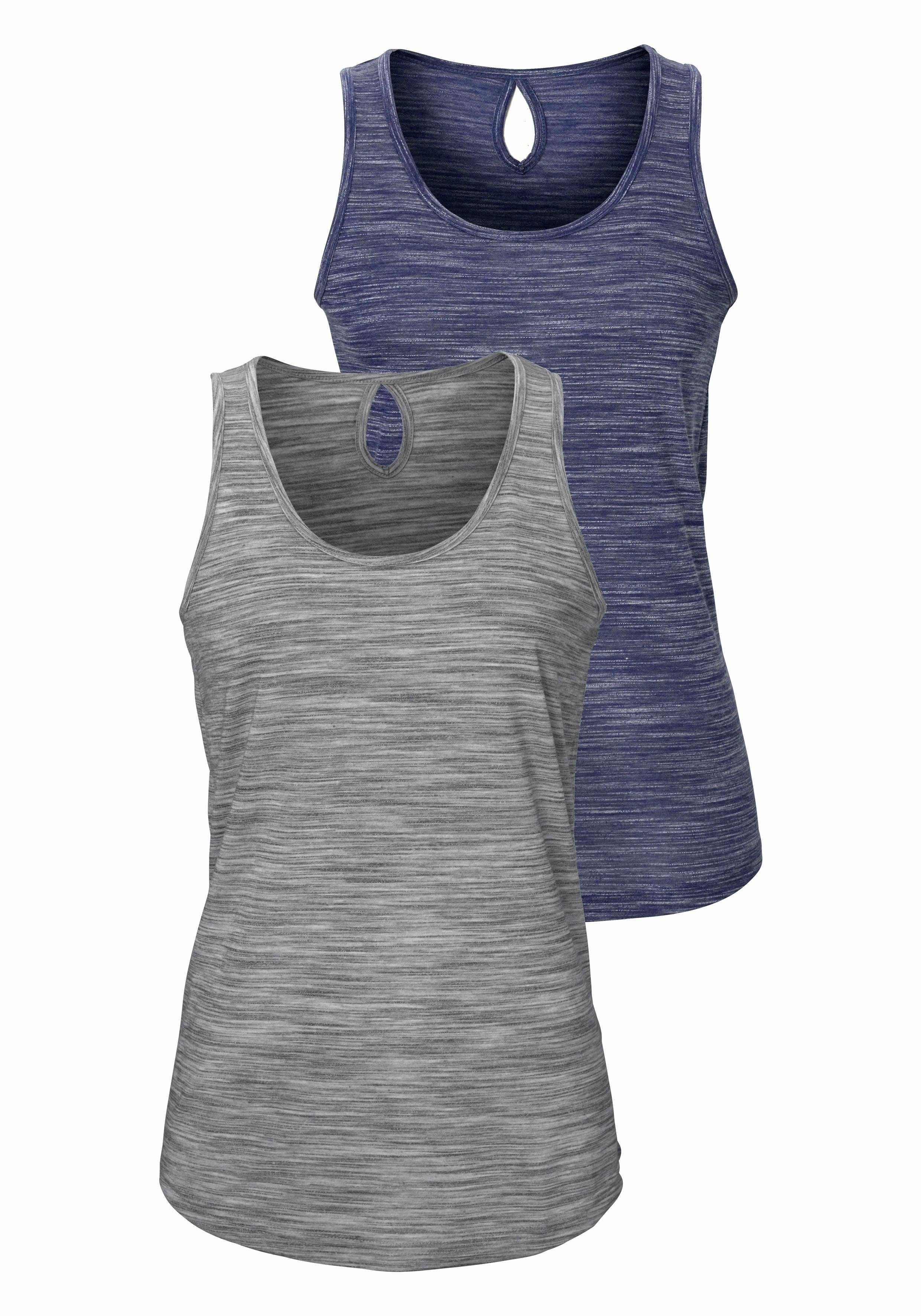 Beachtime Tanktop (2er-Pack) mit kleinem Cut-Out im Nacken