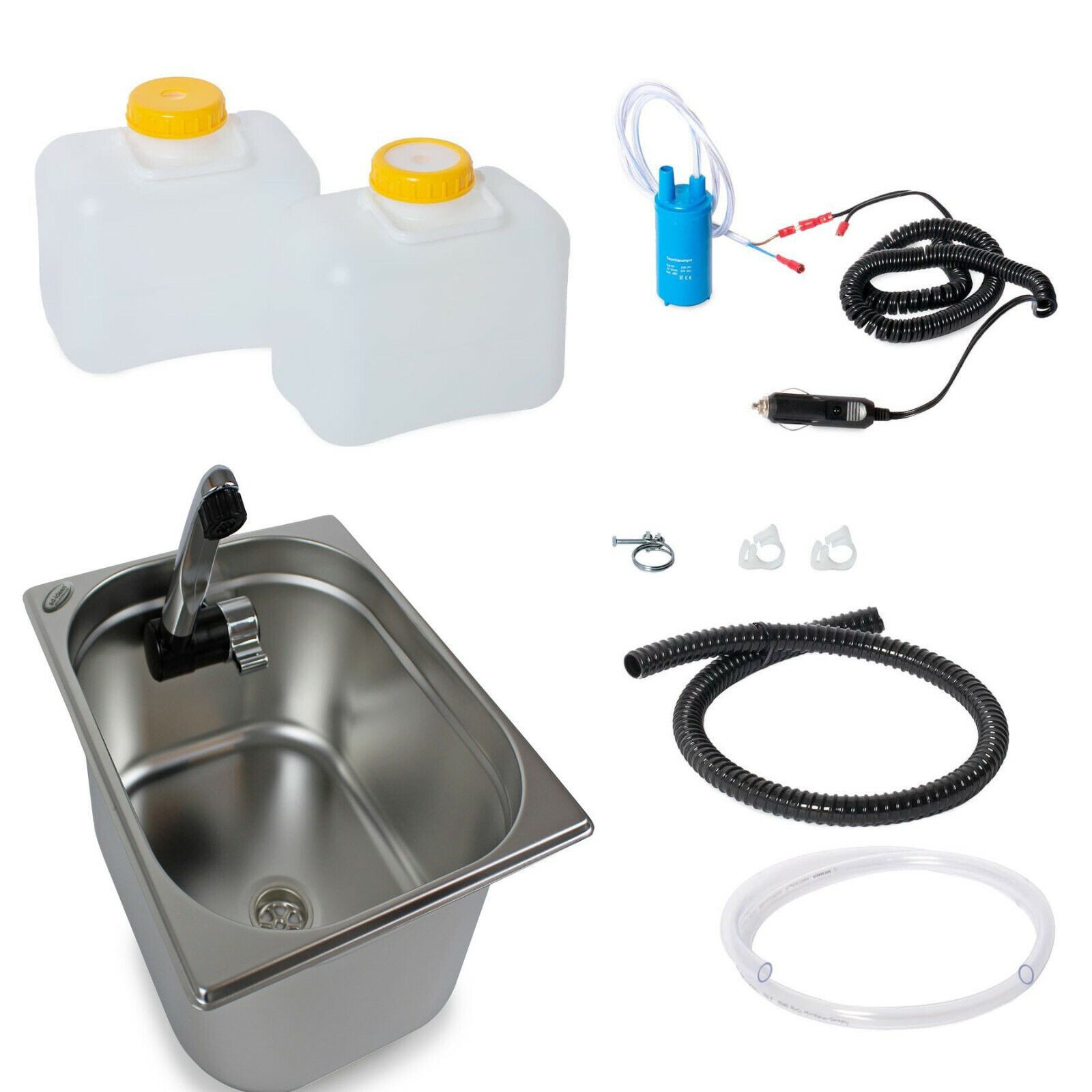 ad-ideen Waschbecken 12V Miniküche Campingküche Technikset Bausatz Caravan Vito Ford 10L
