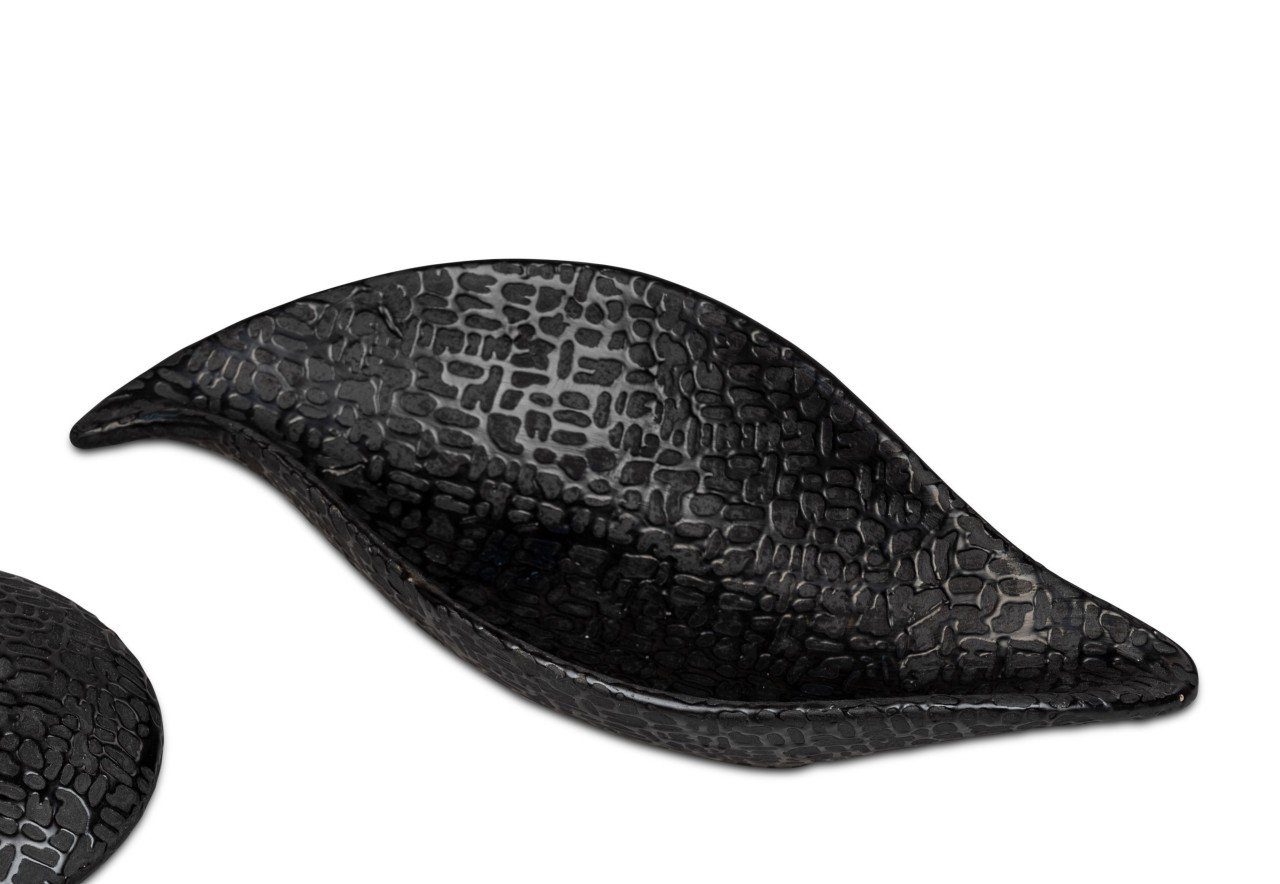 Modern L:27cm H:6cm Black, Keramik Dekoschale B:11cm formano Schwarz