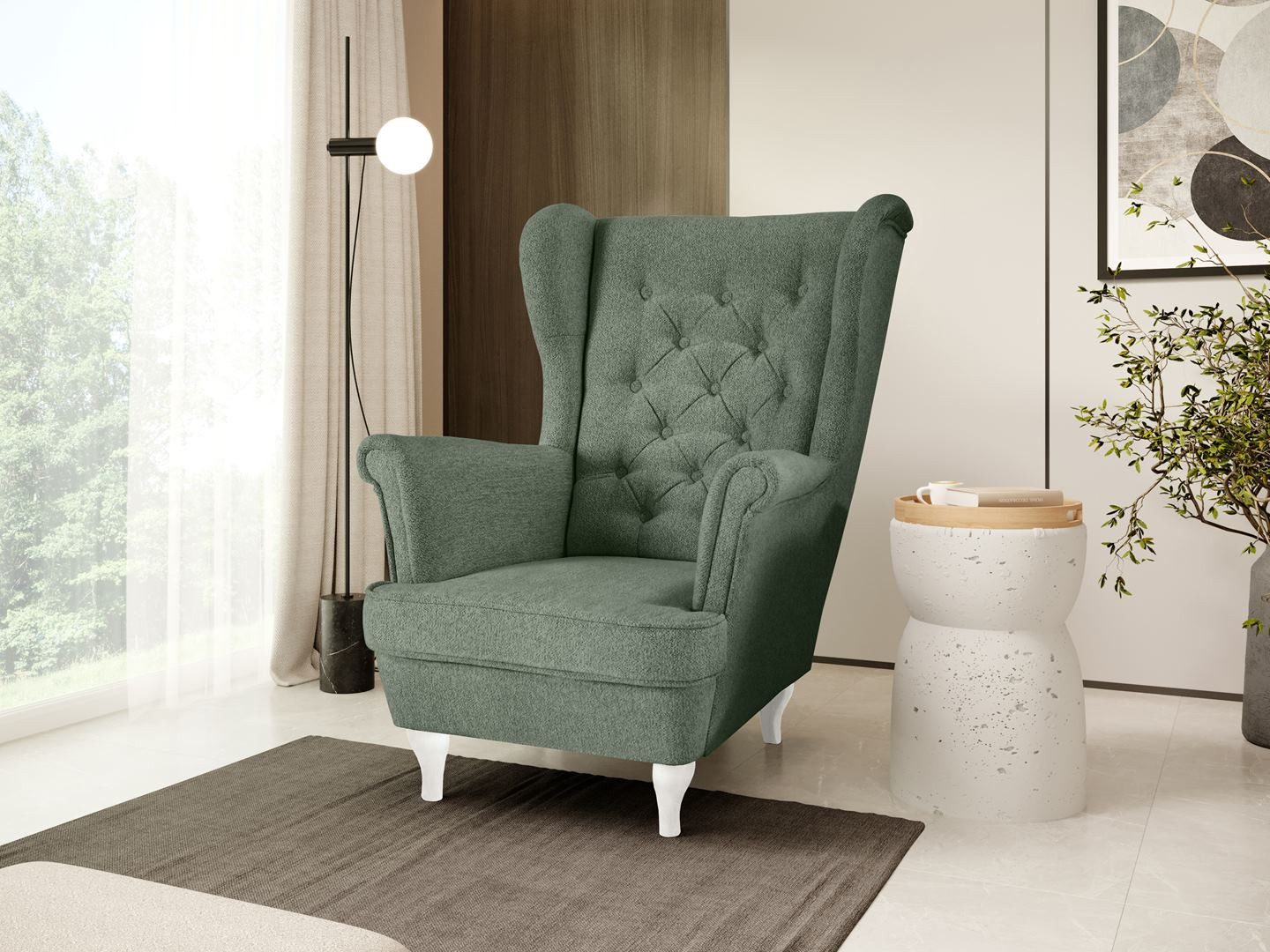 Beautysofa Ohrensessel Sessel FALCO Chesterfield Wohnzimmersessel günstig online kaufen