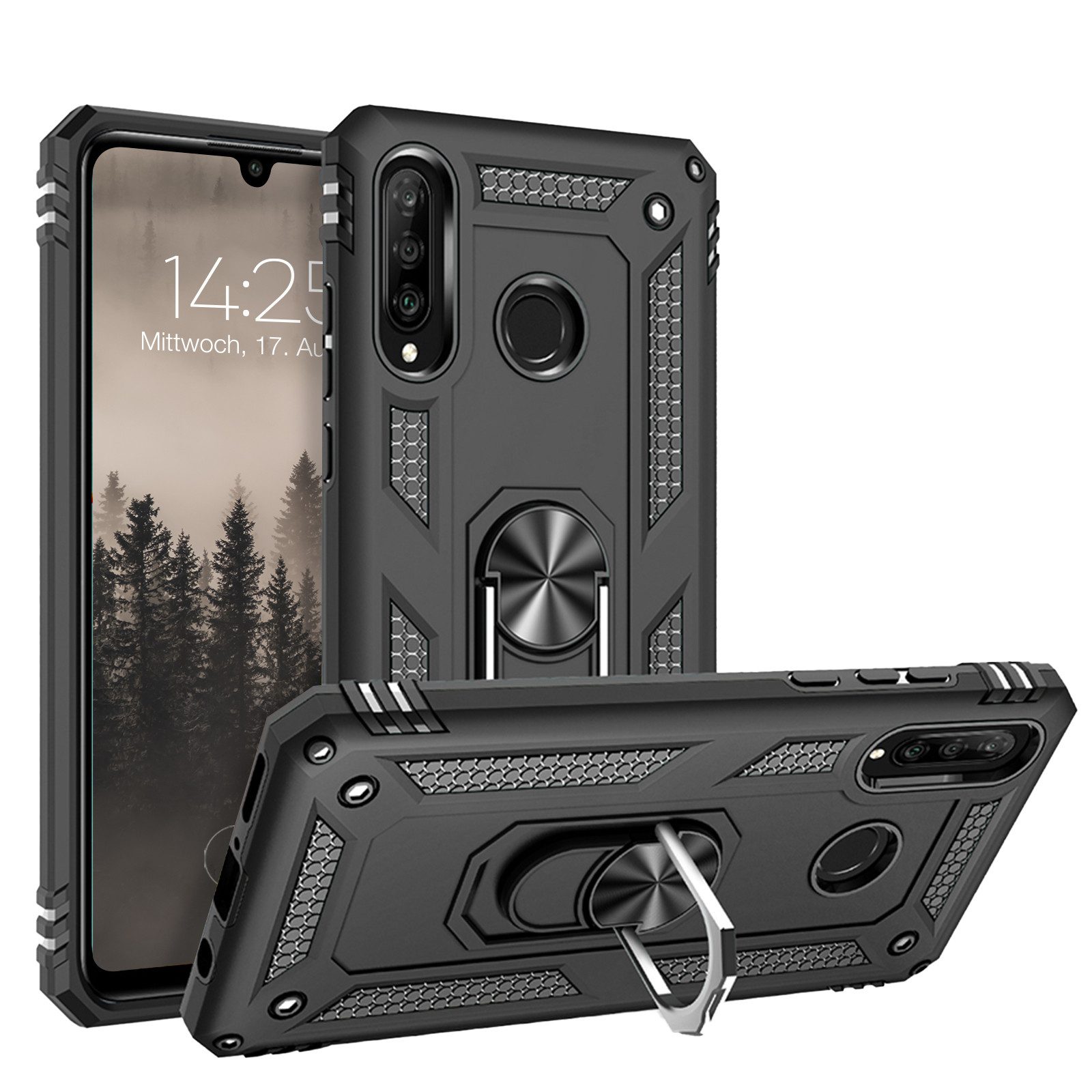 Tec-Expert Handyhülle Outdoor Cover Hülle für Huawei P30 Lite 6.15 Zoll, 6.15, Premium Hülle aus verstärktem Polycarbonat