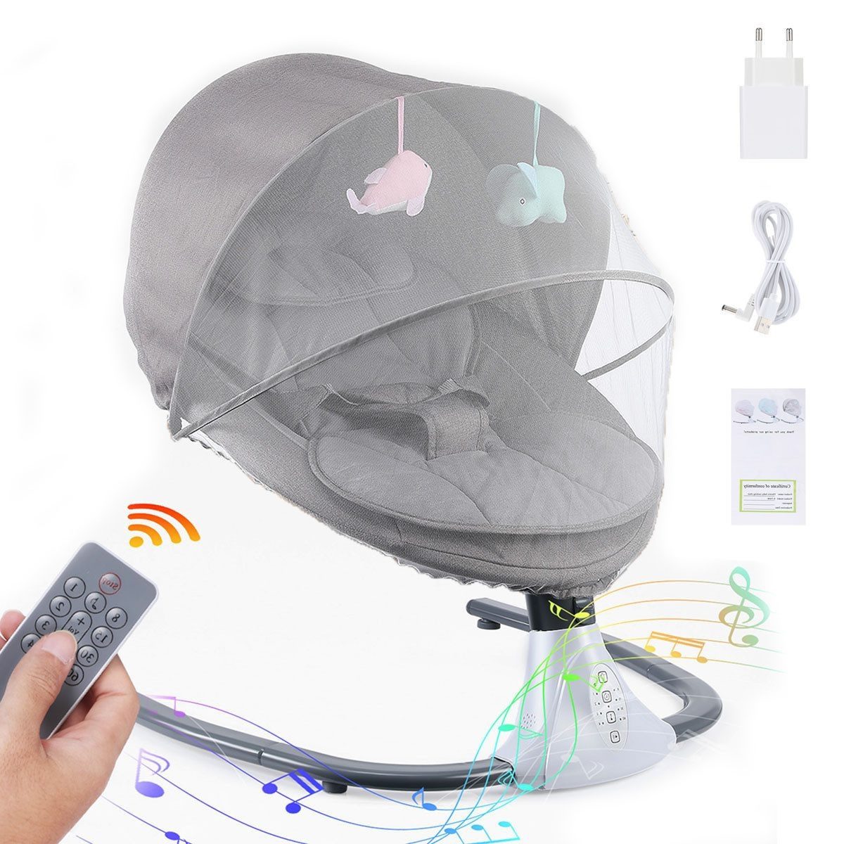 WILGOON Babywippe Elektrische Babyschaukel, klappbar, mit günstig online kaufen