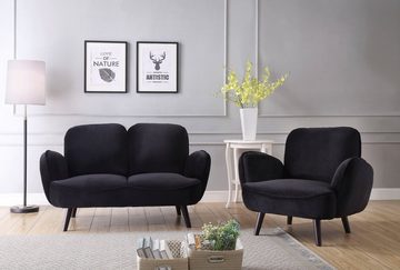 ATLANTIC home collection Sessel Ben, mit Wellenunterfederung, Massivholzfüße, frei im Raum stellbar