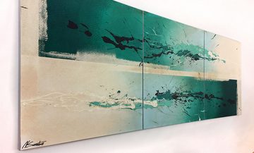 WandbilderXXL XXL-Wandbild Opposite Currents 210 x 80 cm, Abstraktes Gemälde, handgemaltes Unikat