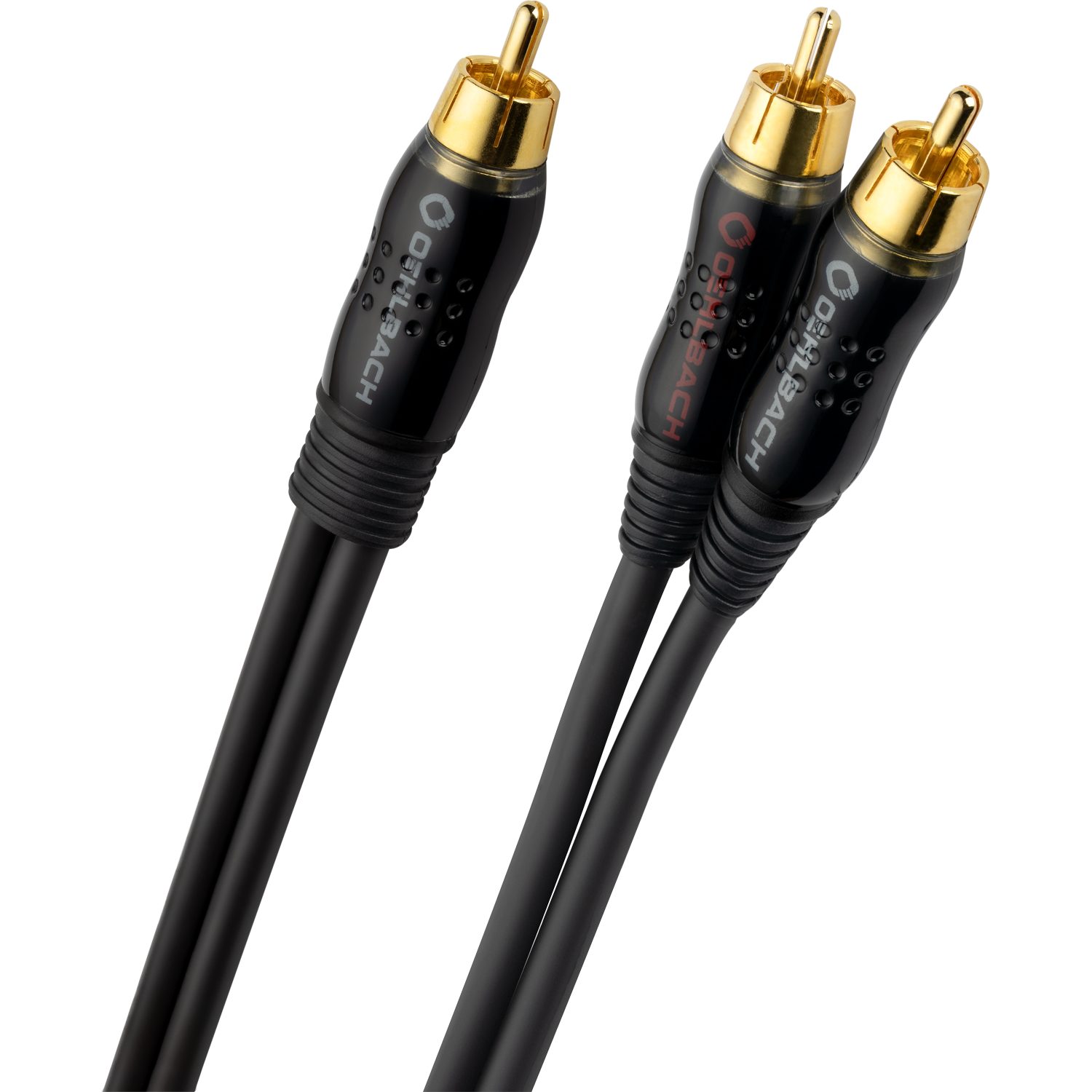 OEHLBACH BOOOM! Subwoofer Y-Cinch-Kabel Audio-Kabel, Cinch, 2 x Cinch (200 cm), Flexibel, Hochwertiges Kupfer